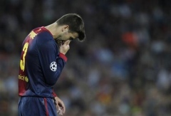 Injury forces Barca's Pique out of Celtic match